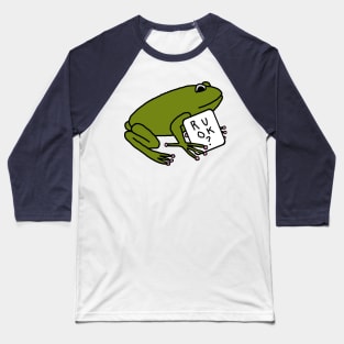 Cute Frog Wants to Know R U OK Baseball T-Shirt